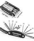 16 In 1 Foldable Bike Tool Kit For Cyclists, Portable Multitool with Allen Wrenches, Tire Levers, and Durable Steel Construction