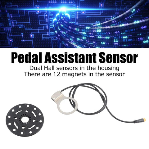 Hall Effect Pedal Assist Kit With 12 Magnets Dual Sensor For E Bikes Right Side Accessory Pro Grade Sensor Module With Low Current Braking And Stable Signal