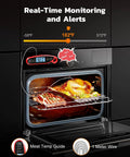 Instant Read Digital Meat Thermometer With Dual Probes For Grilling And Cooking monitoring a turkey in an oven