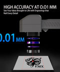 Take It Anywhere Portable 20W Handheld Fiber Laser Engraver demonstrating high accuracy at 0.01mm on a detailed graphic