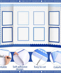 90 Piece Science Fair Board Supplies Set with 72 Scalloped Bulletin Borders in Bold Colors and 18 Sheets of Presentation Subtitle Stickers