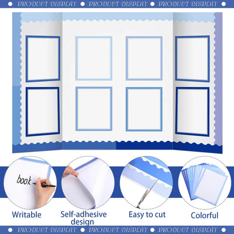 90 Piece Science Fair Board Supplies Set with 72 Scalloped Bulletin Borders in Bold Colors and 18 Sheets of Presentation Subtitle Stickers