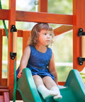 9 Inch Beech Wood Barn Door Pull Handle With Plastic Brackets Smooth Round Edges For Safe Kids on playground slide