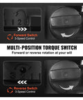Multi-Position Torque Switch of Professional Grade One Inch Air Impact Wrench for forward and reverse rotation control.