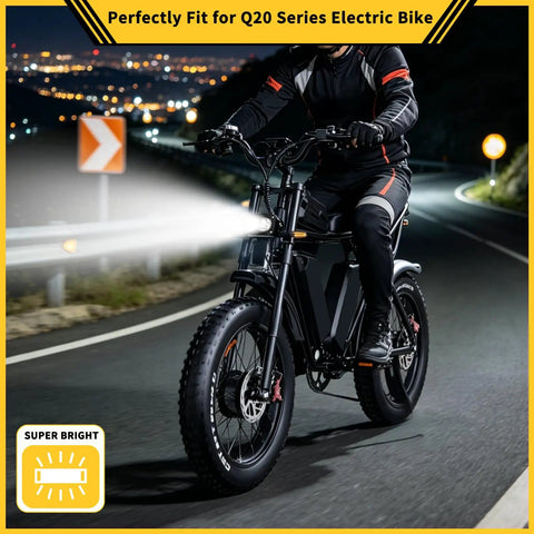 Ultra Bright Ebike Front Light With 3 Pin Plug And Play No Wire Cutting Connection For Ridstar Q20 And Q20 Pro, Easy Install LED Headlight Bar, Weatherproof Bike Front Lamp For Commuter And Adventure Rides