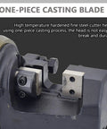 Heavy Duty Electric Rebar Cutter With 1200W And 1800W Power Options For Fast 2 Second Cuts Up To Inches Metal Rods hydraulic blade close-up detail.