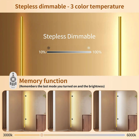 Gold Starburst Wall Sconce With Crystal Bulbs, Plug In Corner Light in different color temps, dimmable, remote control.