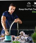 Man installing 1150GPH Submersible Pump For Fish Tanks in aquarium