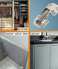 Four Inch Surface Mount Concealed Cabinet Hinges 4 Pack With Screws For Frameless Kitchen Cabinets Slick 90 Degree Spring Hidden Hinges For Cupboard Wood Box Durable Cold Rolled Steel Easy Install
