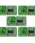 RCWL-0516 Microwave Radar Sensor Module For Human Detection 5-pack, green circuit boards with components, wide voltage range.