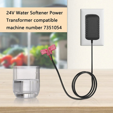 DC Power Transformer Replacement For Water Softeners 7351054 And 7337482 OEM Part Compatible With Kenmore GE Whirlpool Morton NorthStar EcoWater EcoPure And More Easy Plug And Play Power Adapter, 24V cord with plug