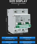 Non Polar DC Circuit Breaker 500V 2 Pole 125A DZ47NZ 125 2P DIN Rail Mount for Marine Power Systems and Solar PV Setups