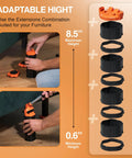 Heavy Duty Furniture Lifter And Moving Kit Lift And Glide Couches Beds And Appliances No Back Strain Move Easy Four Roller Sliders Each 660 Lbs Adjustable Height Lifter Carpet Adapters For All Floor Types showing adjustable extension combination.