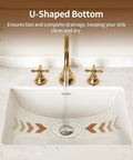 Top Shelf Undermount Bathroom Sink White Rectangle Basin With Overflow Drain Glazed Ceramic Finish For Modern Bar Vanity Fresh Look And No Sweat Setup Today with U-shaped bottom design.
