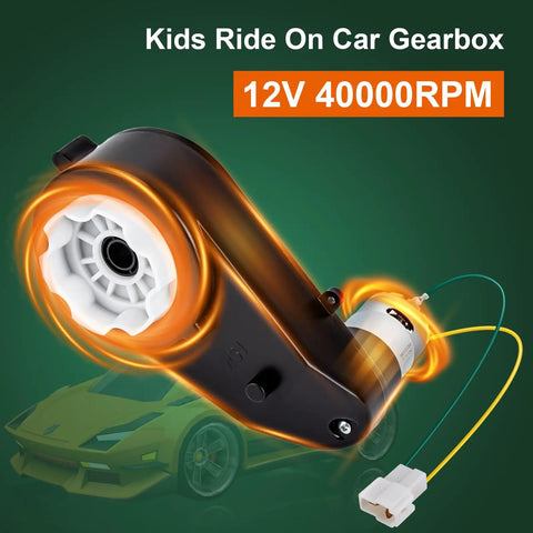 Two Pack 12V RS550 Beefed Up Torque Gearbox Motors For Kids Ride On Cars SUVs UTVs ATVs 40000 RPM Electric Motors