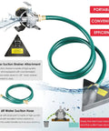 Portable 115V 1/10HP Water Transfer Pump Kit With 6 Ft Suction Hose, 330 GPH, Easy Drain For Pools, Rain Barrels And Aquariums