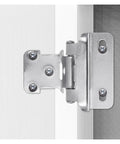 Installed Two Pack One Half Inch Self Closing Spring Hinge For Kitchen Cabinets And Furniture Hardware Semi Hidden Cover Hinges Satin Nickel