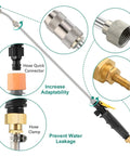 Stainless Steel Garden Sprayer Wand With Adjustable Nozzle 29 Inch Universal Three Eighths Inch Hose Fittings Turn Nozzle