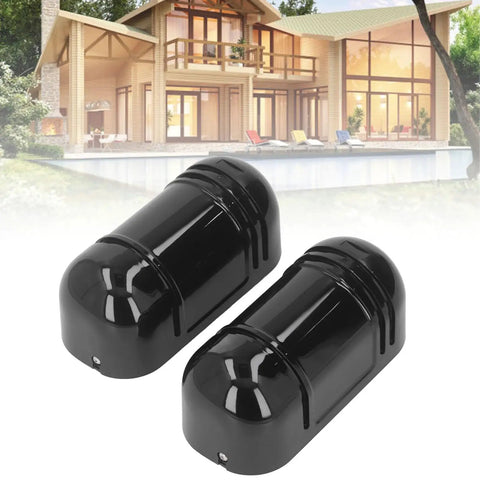 Infrared Beam Alarm System With Photoelectric Motion Detector for homes and villas, shown with modern house in background.