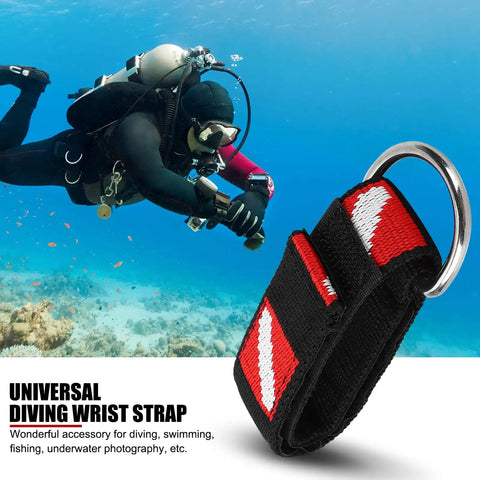 Adjustable Scuba Diving Wrist Strap With D Ring for Cameras Flashlights Compass and Dive Slates Sticky Back Secure Wrist Mount