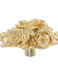 Brass Peony Flower Drawer Knobs Vintage Cabinet Hardware Gold Pulls For Kitchen Bathroom Dresser And Furniture Durable Easy Grip