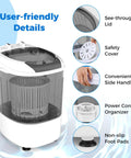 Compact Portable Washing Machine With Separate Spin Tub And Quick Drain Hose, 5.5 Lb Mini Laundry Washer, user-friendly design features.