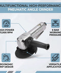 5 Inch Pneumatic Angle Grinder Polisher 11000 RPM Air Tool with ergonomic grip and high-power motor
