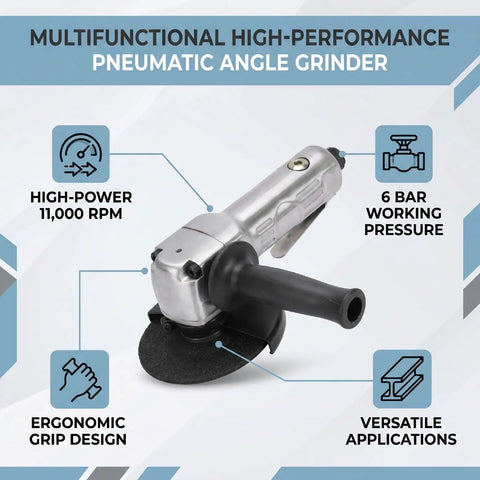 5 Inch Pneumatic Angle Grinder Polisher 11000 RPM Air Tool with ergonomic grip and high-power motor