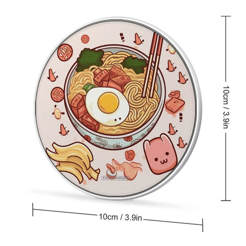 Ultra Slim Qi Wireless Charger With Aluminum Alloy Frame 6mm Thin 10W Fast Charging Pad With cute noodle bowl design