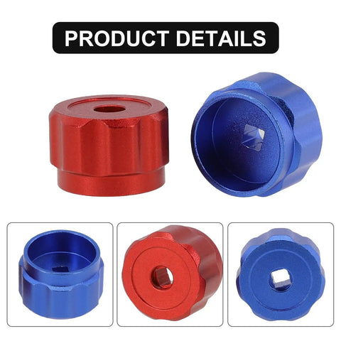 Heavy Duty 2PC Round Wheel Handles For Refrigeration Manifold Gauges Made From Rugged Aluminum Alloy And Rust Resistant Material To Fix And Replace Worn Or Leaking Outdoor Faucet Knobs Smooth As The Wind, red and blue
