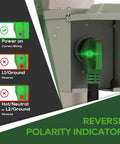 Reverse polarity indicator for Heavy Duty Rv And Ev Extension Cord 15 Ft With Reverse Polarity Indicator 14 50 Male Plug To Female Receptacle 50 Amp.