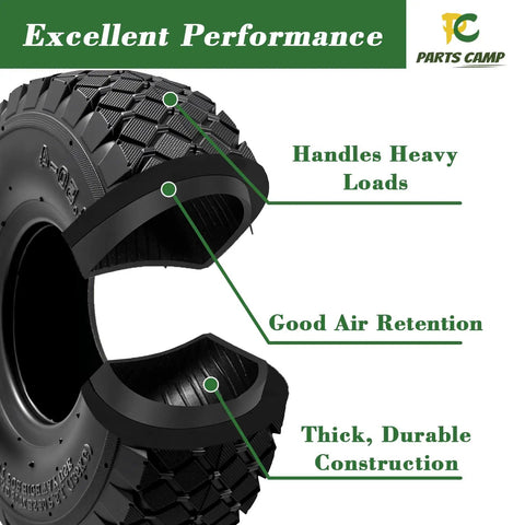 Cutaway of Two Pack 4.10 3.50 4 Tire And Inner Tube Set showing construction and features for heavy load handling and durability