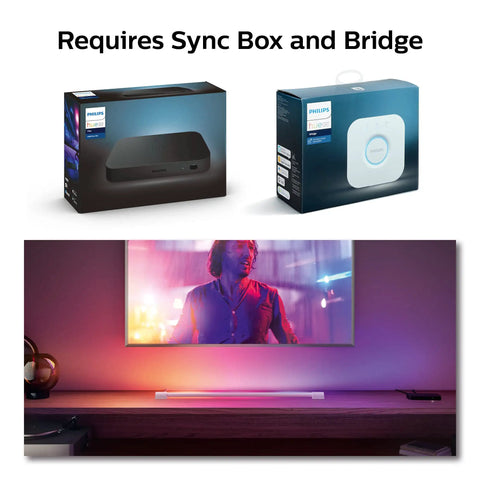 White And Color Ambiance Smart LED Tube For Immersive Gaming And TV Experiences 1 Pack Sync With TV Music And Gaming Requires Bridge And Sync Box Control With App Or Voice displayed with required Bridge and Sync Box