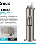 Ramus Single Handle Bathroom Sink Faucet With Lift Rod Drain In Spot Free Stainless Steel, shown with all-Brite finish