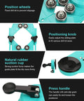Diamond Hole Saw Kit 15 Piece Set For Glass Ceramic Tile Cutting shown with positioning wheels, knob, suction cup, and press handle.