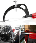Universal Transmission Holding Fixture With Base For Rebuilding GM Transmissions 375 400 425 475 700-R4 4L60E 4L80E And Related Models Built Tough Transmission Holder Stand with red base and clamps