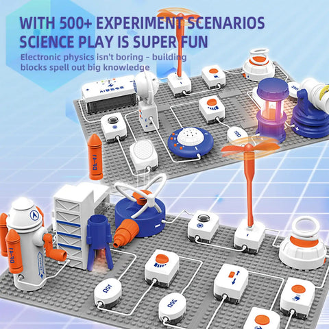 Hands On AI Powered Science Toy Set With Smart Voice Physics Circuits And Electronic Building Blocks For STEM Education 500 Plus Projects 66 Pieces Perfect Holiday And Birthday Gift For Kids Aged 3 And Up, 66-piece circuit board playset
