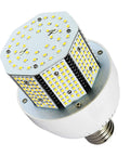 Ultra Bright 85W 480V LED Corn Light Bulb, 12750LM, 5000K Daylight with visible LED chips from top angle