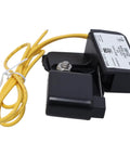 HVAC Condensate Overflow Safety Switch Pan Mount With 18 Inch Leads, 48 VAC DC, 5 Amp, Mounts To Condensate Pan To Stop Overflow When Drain Fails, Reliable Drain Safety Sensor For AC Systems black switch with yellow leads