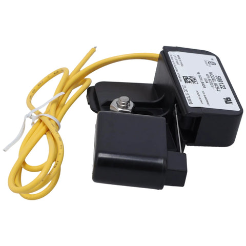 HVAC Condensate Overflow Safety Switch Pan Mount With 18 Inch Leads, 48 VAC DC, 5 Amp, Mounts To Condensate Pan To Stop Overflow When Drain Fails, Reliable Drain Safety Sensor For AC Systems black switch with yellow leads
