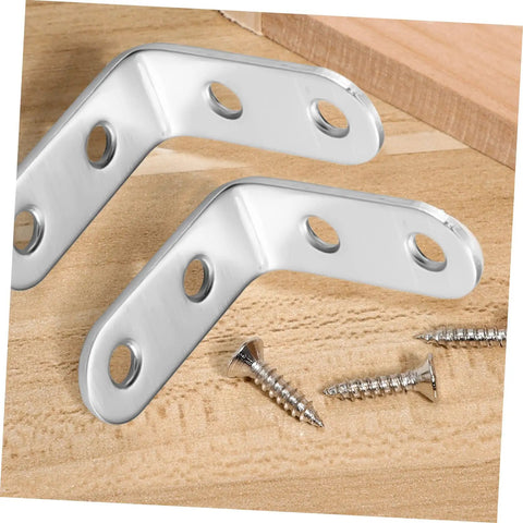 Stainless Steel L Brackets With Screws Set For Raised Garden Beds And Furniture Frames, Heavy Duty Corner Brackets visible