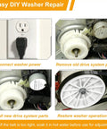 Washer Drive System Repair Kit With Shift Actuator W10913953 And Splutch Pulley Cam W10721967 Plus Drive Belt W10006384 For Whirlpool Maytag Kenmore Top Load Washers That Gets Your Agitation And Spin Back On Track showing install steps