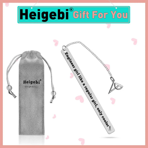 Gearhead Bookmark Gift For Women Who Are Architects Or Mechanical Engineers, velvet pouch, stainless steel, drill charm.