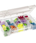 Compact Plastic Portable Parts Storage Case With Hinged Lid And Four Adjustable Dividers for organizing craft items