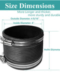 4 Inch Dust Control Flex Cuff With 4 Steel Clamps Rubber Hose Coupler For Woodworking Dust Collection Fittings Easy Install