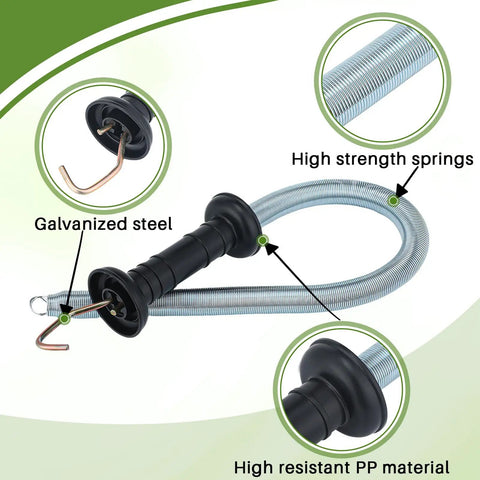 Two Pack Electric Fence Gate Kit With Spring Handles And Screw In Ring Insulators 16Ft Retractable Tension Spring