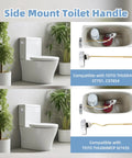 Toilet Flush Handle Replacement Chrome With Side Mount Lever Compatible With TOTOTHU004CP Trip Lever For ST701 CST854 CST884 Heavy Duty Brass And Zinc Alloy Construction, showcasing installation and compatibility examples.
