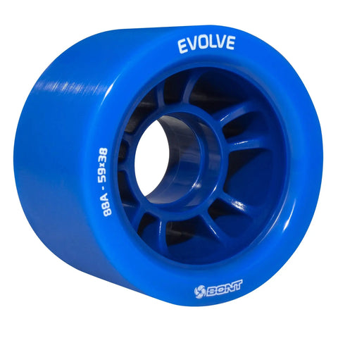 Evolve Roller Derby Wheel Set For Indoor Skating Red 95A High Performance Wheels with Ultragrip Fast Roll Polycarbonate Hub