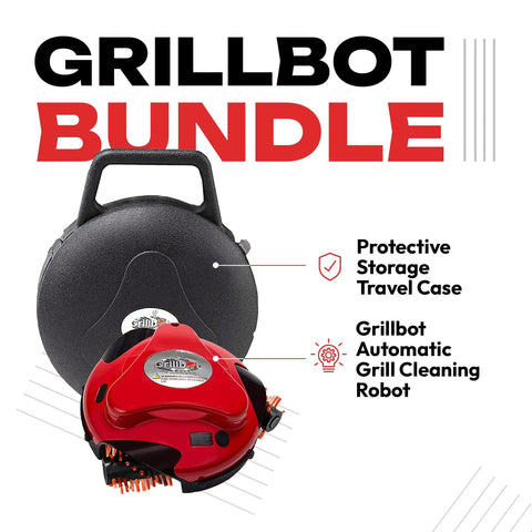 Automatic Grill Cleaning Robot Nylon Brushes Electric BBQ Cleaner with red case and protective storage travel case