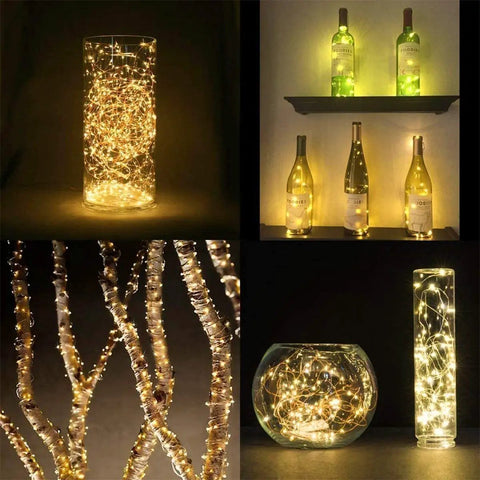 66 Ft 200 LED Fairy Lights With Plug In Switch Warm White Copper Wire String Lights Waterproof Indoor Outdoor Decor